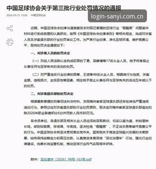 三亿体育平台看中国足协第三批禁足名单：从新闻事件到赛事热力的完整指南